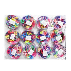 Hair Elastic Ties 100pc In Jar Asst Clrs-wholesale