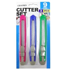 Box Cutter Set 3pc 9mm Blade-wholesale