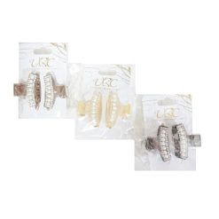 Hair Clips 2pk W-Pearls Smll Asst Clrs-wholesale