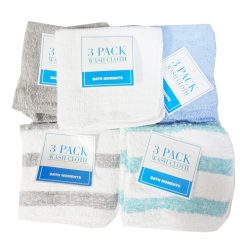 Wash Cloths 3pk 11X11 Asst Clrs-wholesale