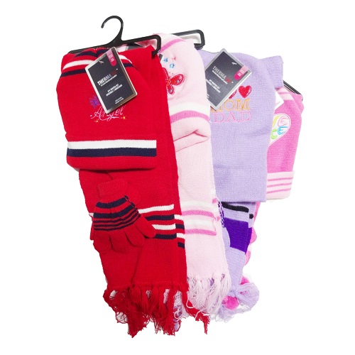 Thermaxx Girls Winter 3pc Set Asst Clrs-wholesale Thermaxx Girls Winter 3pc Set Asst Clrs-wholesale