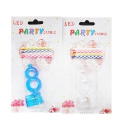 Birthday Candles #8 4pc LED Asst Clrs-wholesale