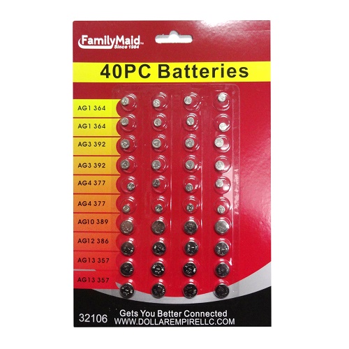 Button Batteries 40pc AG1 364-wholesale Button Batteries 40pc AG1 364-wholesale