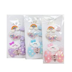 Hair Clips 4pk Asst Clrs-wholesale