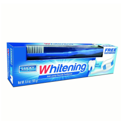 Lucky Toothpaste 6.4oz Whitening W-Brush-wholesale