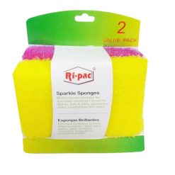 Ri-Pac Sparkle Sponges 2pk Asst Clrs-wholesale