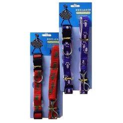 Pet Dog Collar & Leash Set Asst Clrs-wholesale