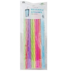 Biosmart Straws Reusables 25ct Asst Clr-wholesale