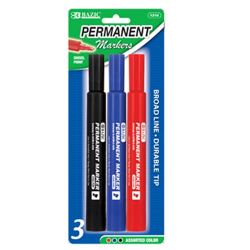 Permanent Markers 3pk Asst Clrs Jumbo-wholesale Permanent Markers 3pk Asst Clrs Jumbo-wholesale