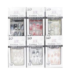 Pre-Glued Nails 12ct Asst-wholesale