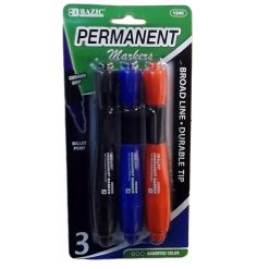 Permanent Markers 3pc Jumbo Asst Clrs-wholesale