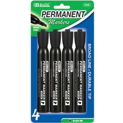 Permanent Markers 4pk Black-wholesale