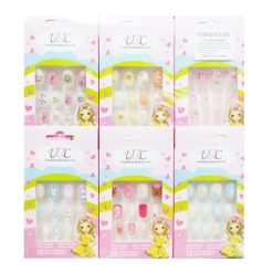 Pre-Glued Nails 12ct Kids Asst Design-wholesale