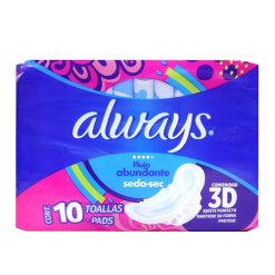 Always Maxi Pads 10ct Heavy Flow 3D W-Wi-wholesale