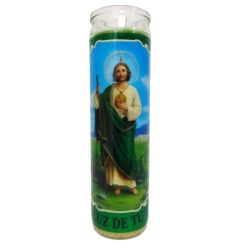 Candle 8in San Judas Tadeo Green-wholesale