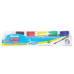 Poster Paint W-Brush 6ct Asst Clrs-wholesale