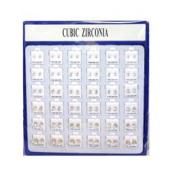 Cubic Zirconia Earrings Round Gold-wholesale