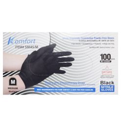 Komfort Nitrile Gloves Blck 100ct Md-wholesale
