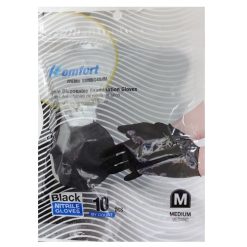 Komfort Nitrile Gloves Black 10ct Md-wholesale