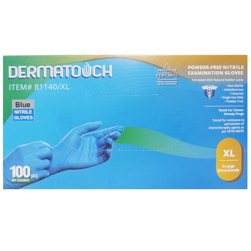 Dermatouch Disp Gloves 100ct XL Blue-wholesale Dermatouch Disp Gloves 100ct XL Blue-wholesale