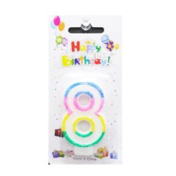 Birthday Candles #8 Rainbow-wholesale