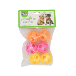 Pet Toy Ball 1.5in 6pk Asst Clrs-wholesale