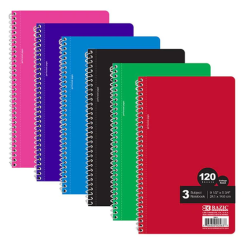 Notebook 3 Subj 120ct 9½ X 5.75 C-R Asst-wholesale