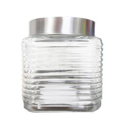 Glass Jar Square W-Lid 34oz-wholesale