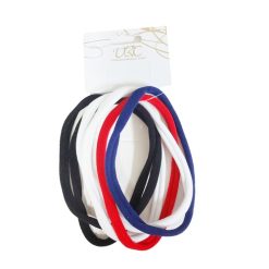Hair Elastic Bands 6pk Red White Blue-wholesale