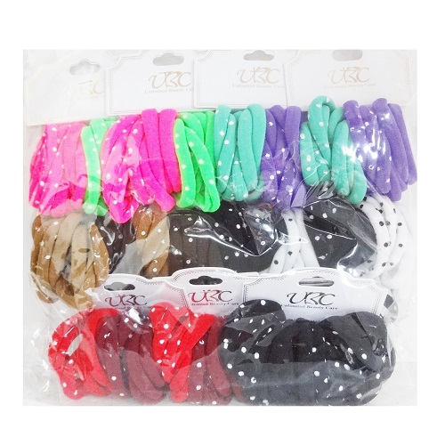 Hair Elastic Ties 16pc Polka Dot Asst C-wholesale Hair Elastic Ties 16pc Polka Dot Asst C-wholesale