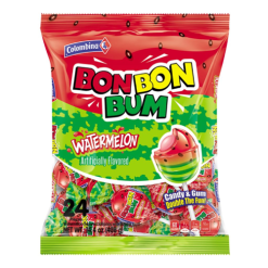 Bon Bon Lollipops 24ct Watermelon W-Gum-wholesale
