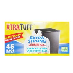 Xtra Tuff Trash Bags 45ct 30 Gl Clear-wholesale