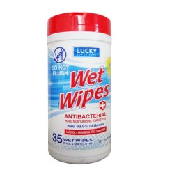 Lucky Wet Wipes 35ct Antibacterial-wholesale