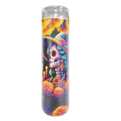 Candle 8in Dama Dia De Muertos-wholesale