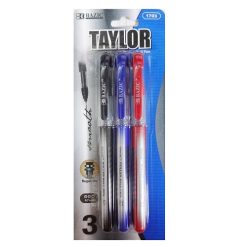 Taylor Ballpoint Pen 0.7mm 3pk Asst Clrs-wholesale