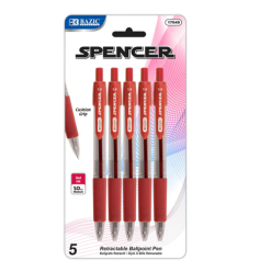 Pens 1.0mm 5pk Red-wholesale