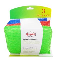 Ri-Pac Sparkle Sponges 3pk Asst Clrs-wholesale