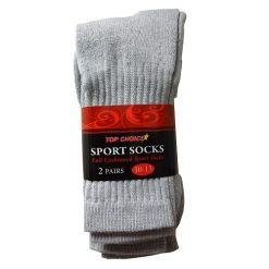 Crew Socks 2pk 10-13 Gray-wholesale