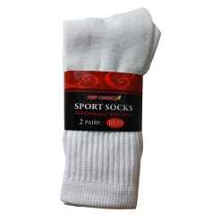 Crew Socks 2pk 10-13 White-wholesale