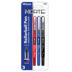 Pens Roller Ball 0.5mm 3pk 3 Colors-wholesale