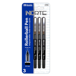 Pens Roller Ball 0.5mm 3pk Black-wholesale