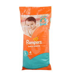 Pampers Diapers 4ct Lg Baby Basics-wholesale