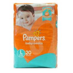 Pampers Diapers 20ct Lg Baby Basics-wholesale