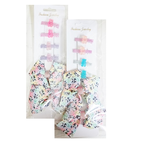 Hair Metal Snaps 6pc W-Bow Asst Clrs-wholesale Hair Metal Snaps 6pc W-Bow Asst Clrs-wholesale