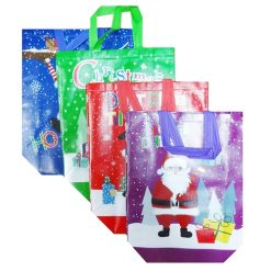 X-Mas Shopping Bags Reusable 13X16 Asst-wholesale