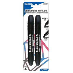 Permanent Markers 2pk Dbl Tip Black-wholesale