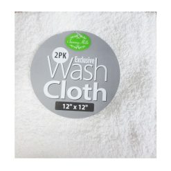 Wash Cloths 2pk 12X12 White-wholesale