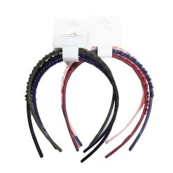 Headband Set 3pk Flowers Asst Clrs-wholesale