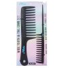 Hair Comb Set 2pk Tail & Wide Tooth Blck-wholesale