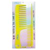 Hair Comb Set 2pk Tail & Wide Tooth Yell-wholesale